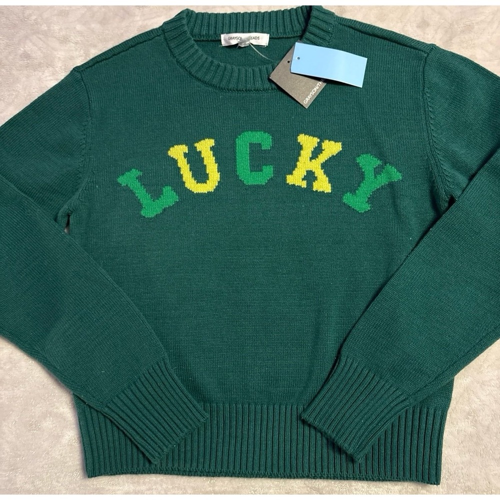 NEW Grayson Threads Women's Green Lucky Sweater, Size XS‎